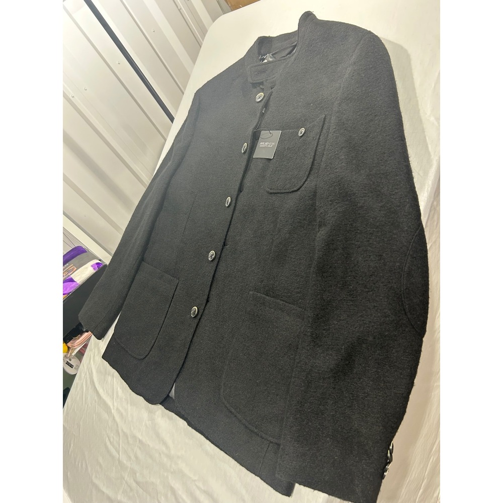 Awearness Kenneth Cole Men XL Black Nehru Collar Wool Blend Jacket M29736201 F22